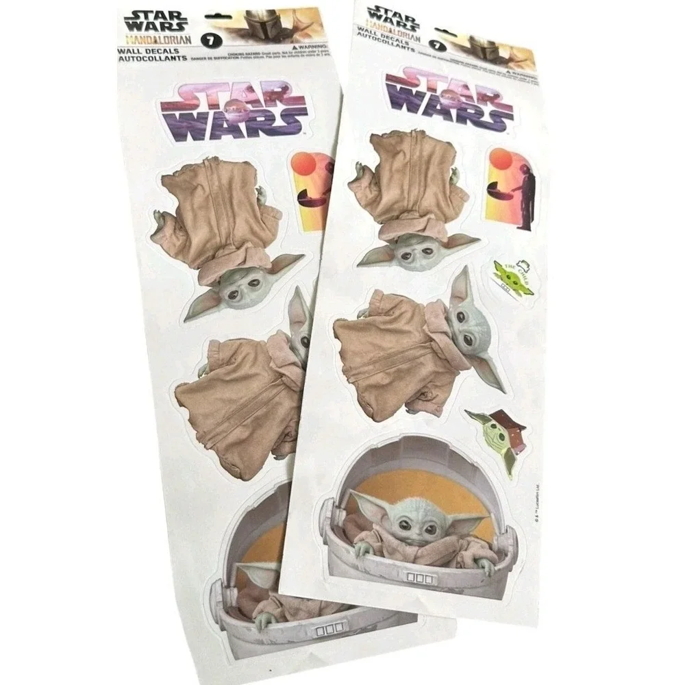 Star‎ Wars The Mandalorian Baby Yoda Wall Decals Reusable Removable 2 Sheets